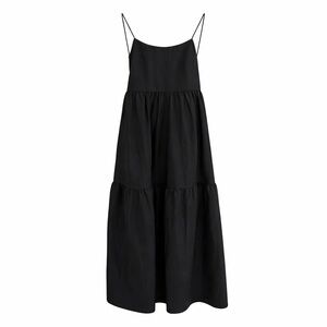 Commense Black Spaghetti Strap Maxi Dress